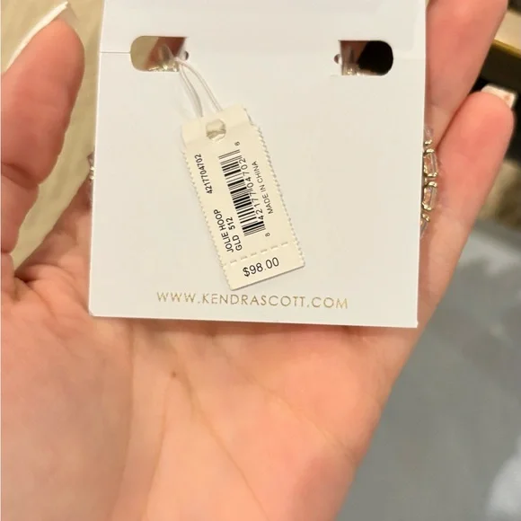 Kendra Scott Gold Textured Hoop Earrings - Picture 3 of 3